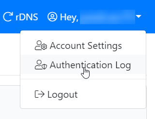 Authentication log