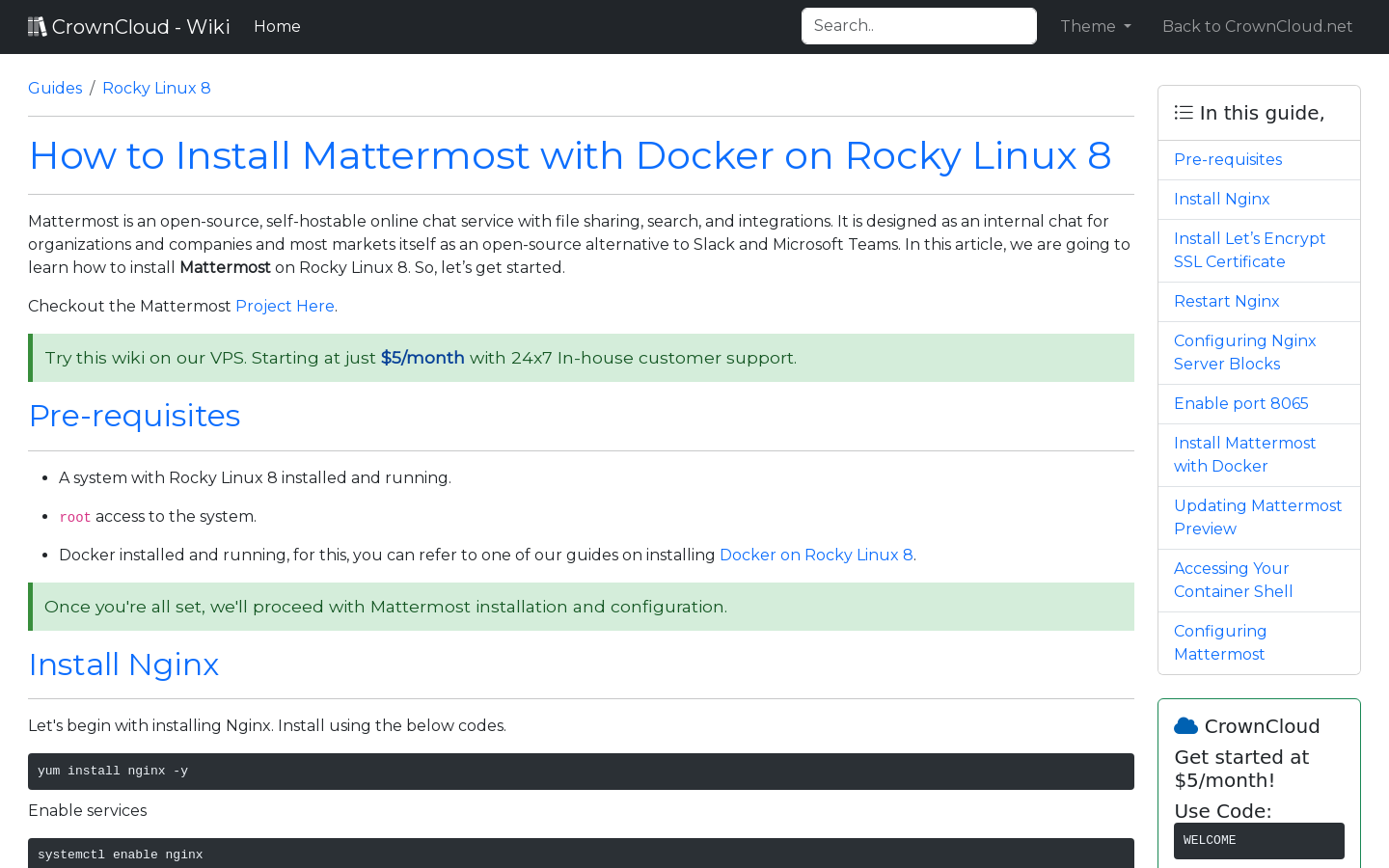 Crowncloud Wiki How To Install Mattermost With Docker On Rocky Linux