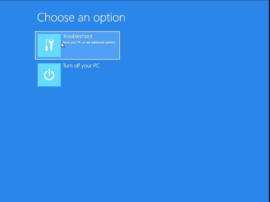 Select Advance options