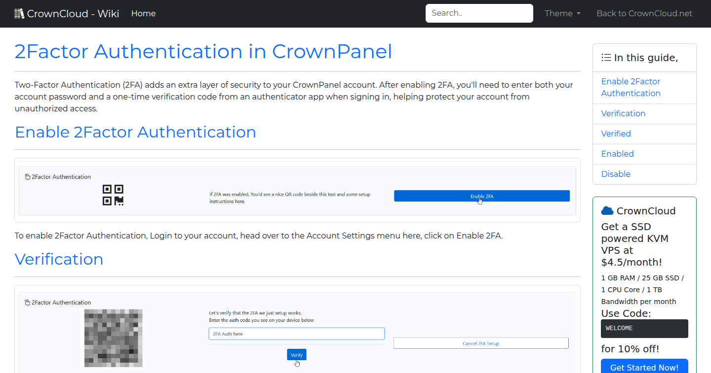 CrownCloud Wiki - 2factor Authentication In Crownpanel