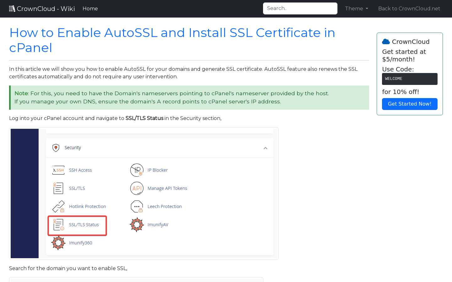 CrownCloud Wiki How To Enable AutoSSL And Install SSL Certificate In CrownCloud Wiki How To Enable AutoSSL And Install SSL Certificate In