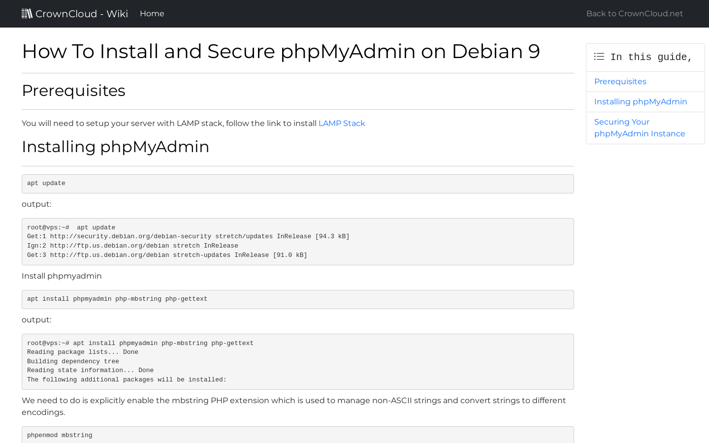 Как установить phpmyadmin на debian 9