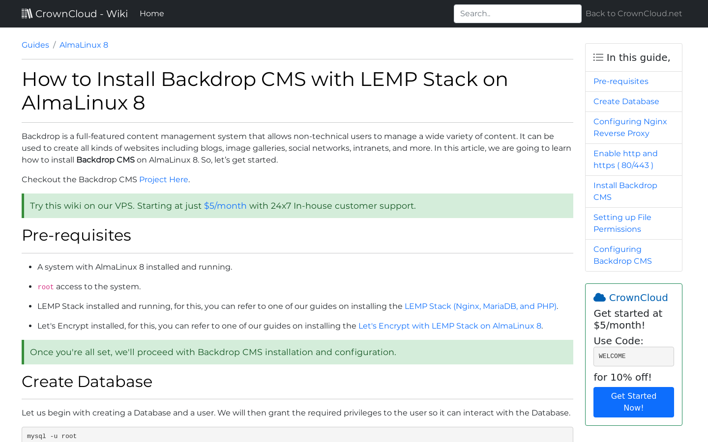 CrownCloud Wiki - How To Install Backdrop CMS With LEMP Stack On ...
