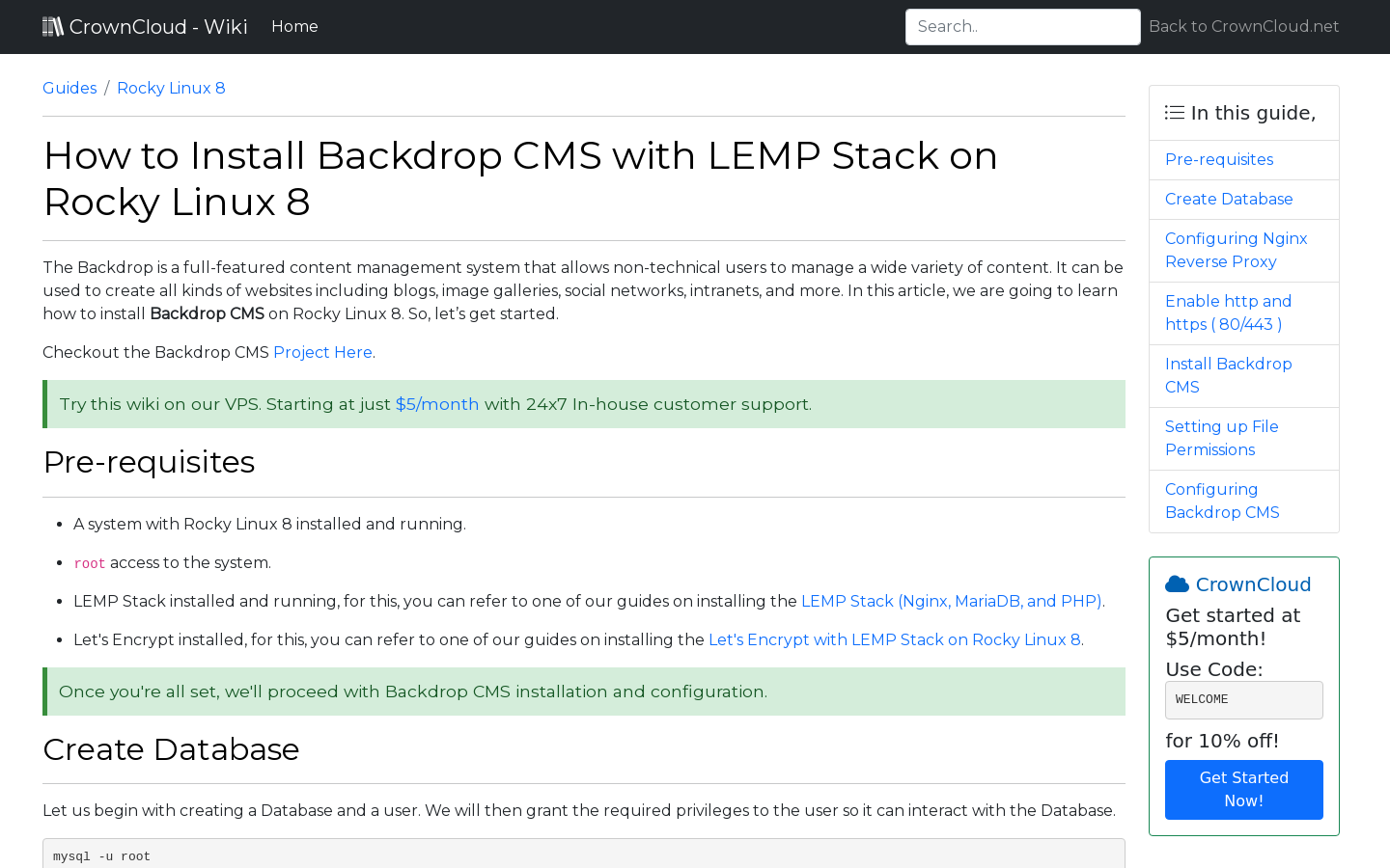 CrownCloud Wiki - How To Install Backdrop CMS With LEMP Stack On Rocky ...