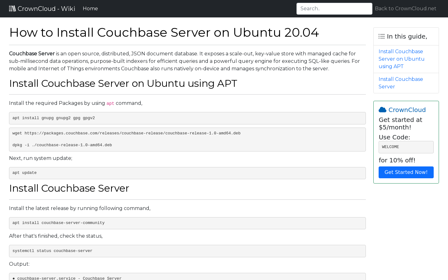 install couchbase ubuntu sudo