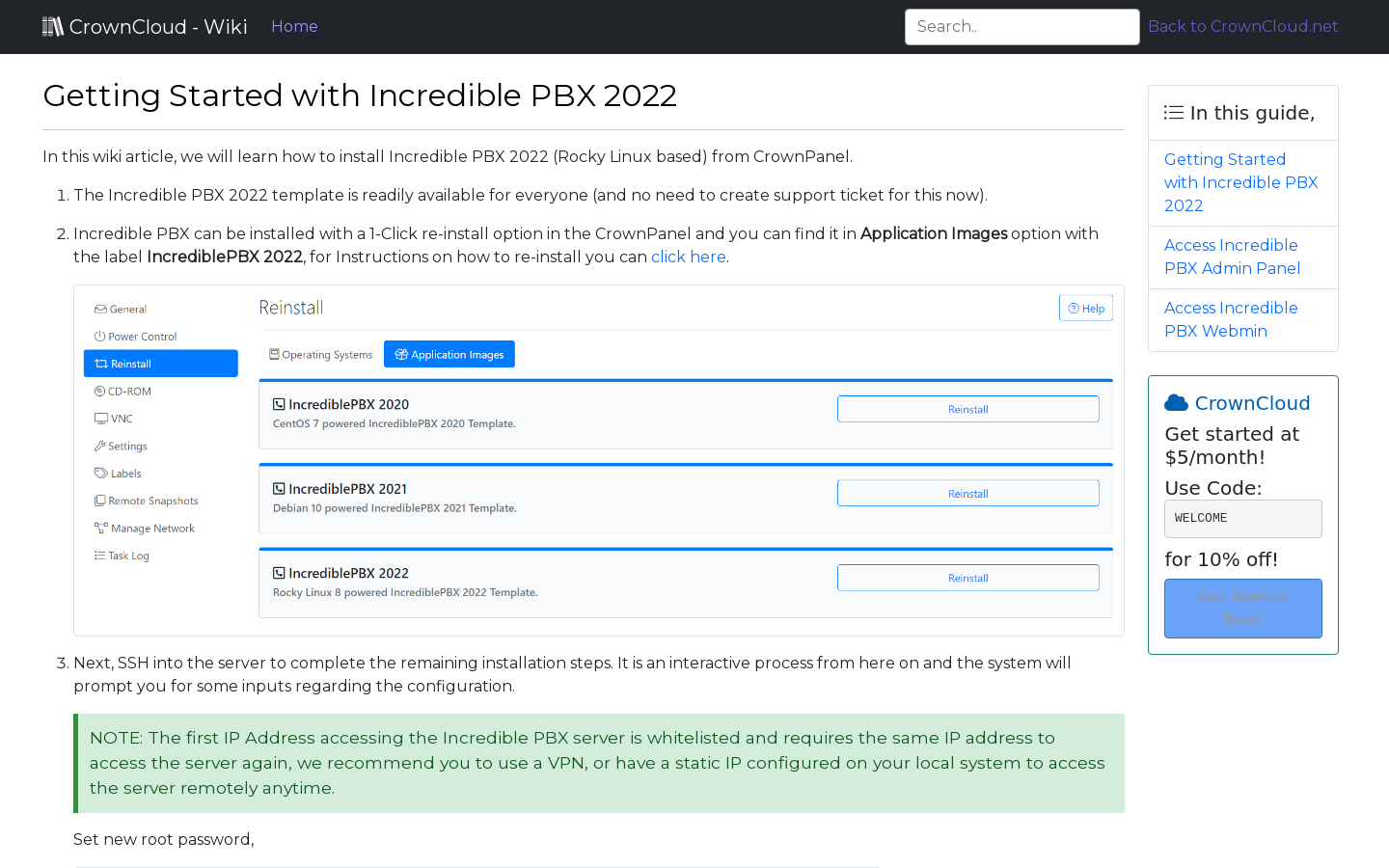 CrownCloud Wiki How To Install IncrediblePBX 2022 On CrownPanel crowncloud-wiki-how-to-install-incrediblepbx-2022-on-crownpanel
