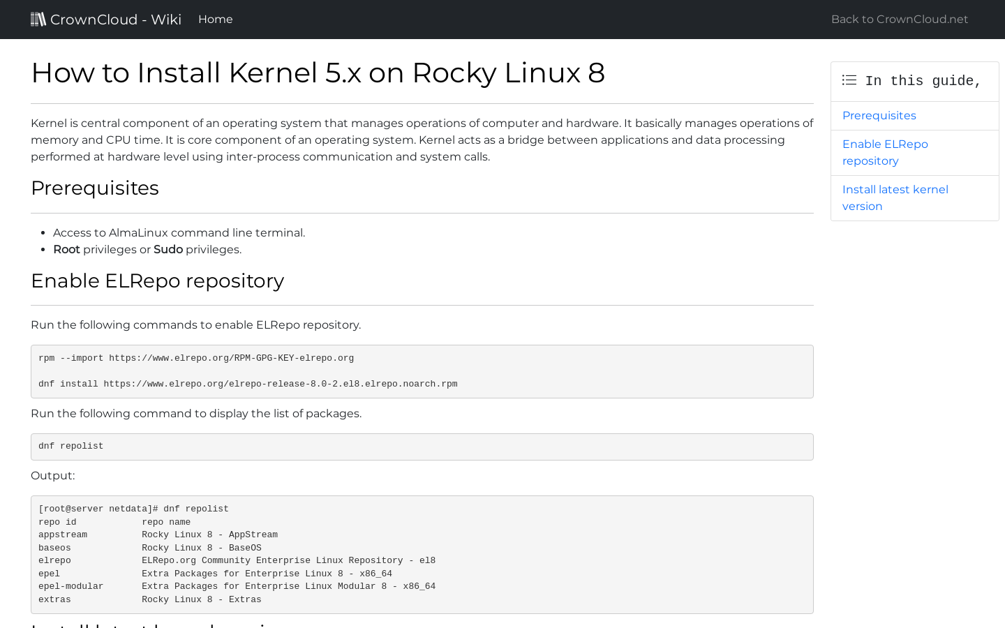 rocky linux kernel version