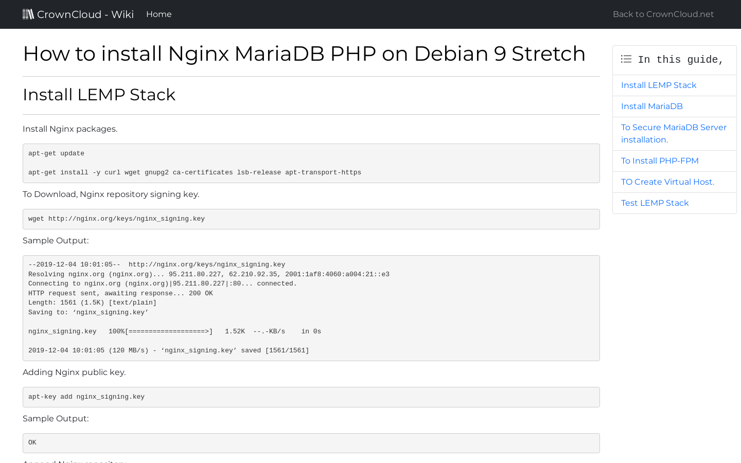 Install Nginx On Debian Stretch