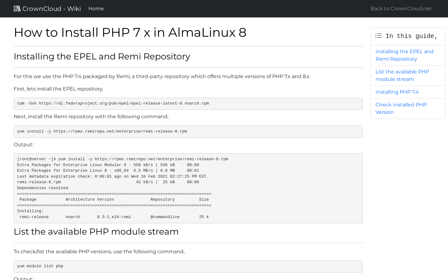 install php 7 on almalinux 9