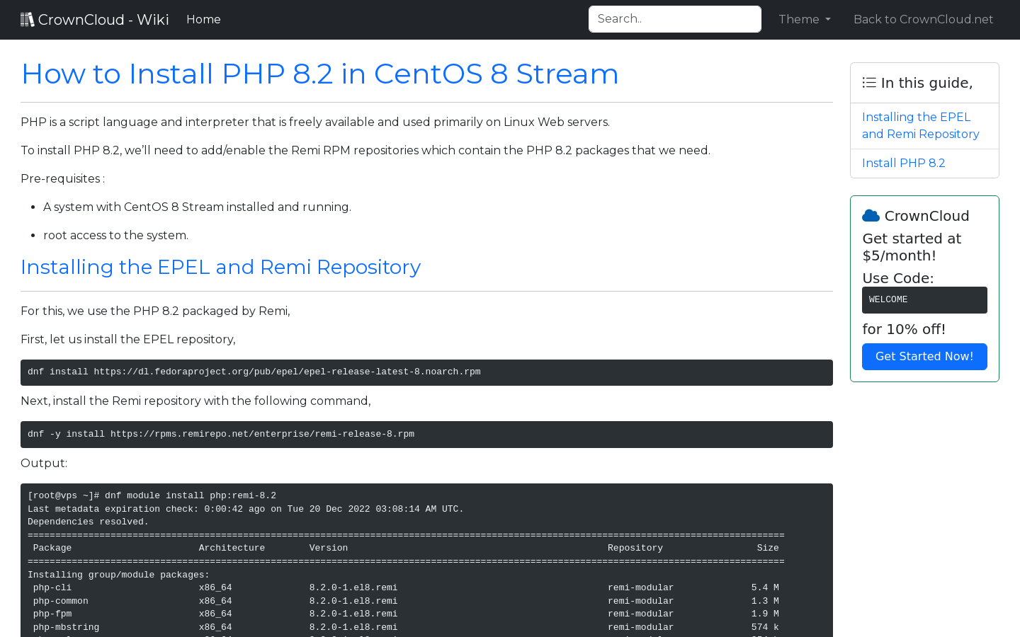 install php 8 on centos 8 stream