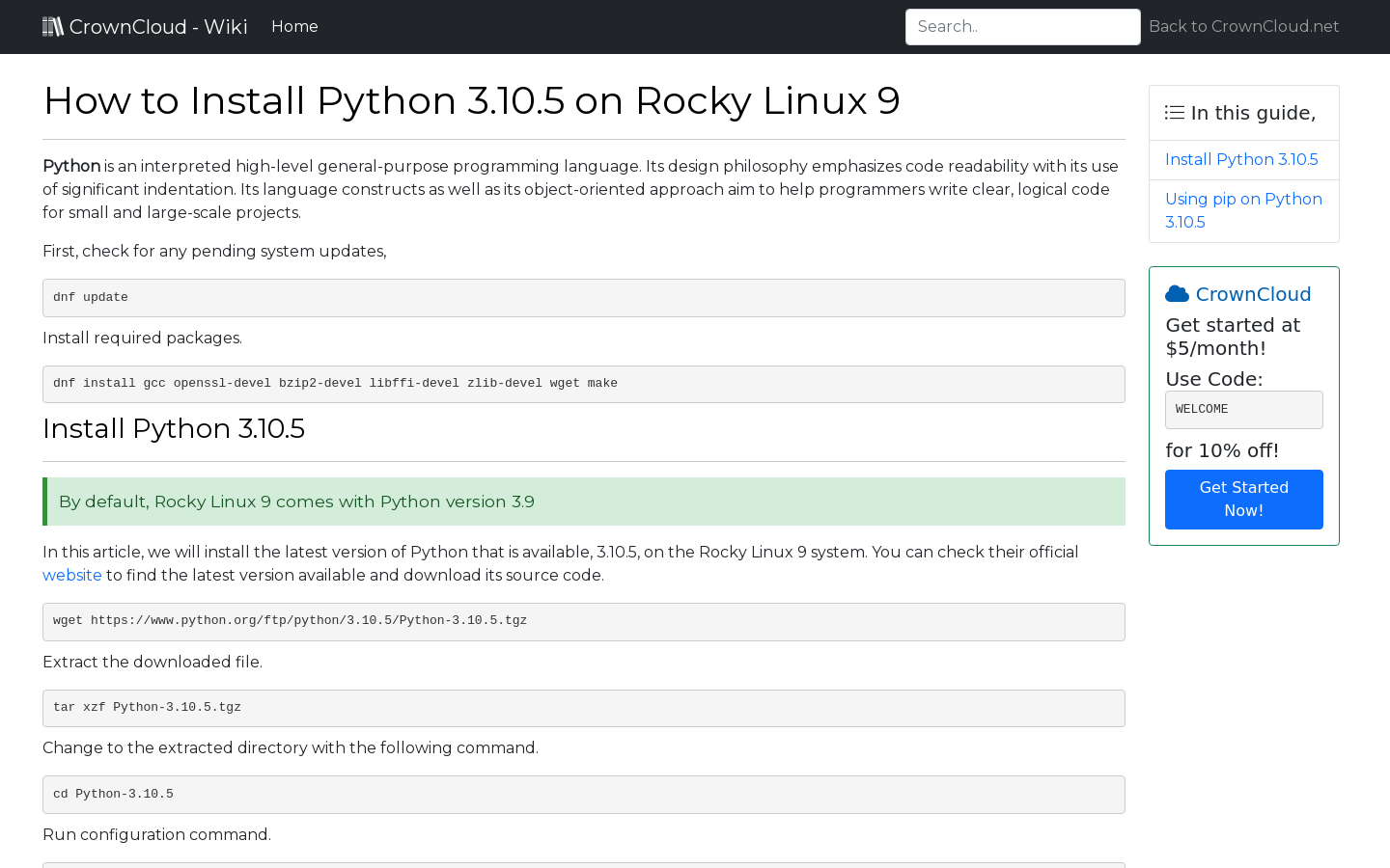 crowncloud-wiki-how-to-install-python-3-10-on-rocky-linux-9