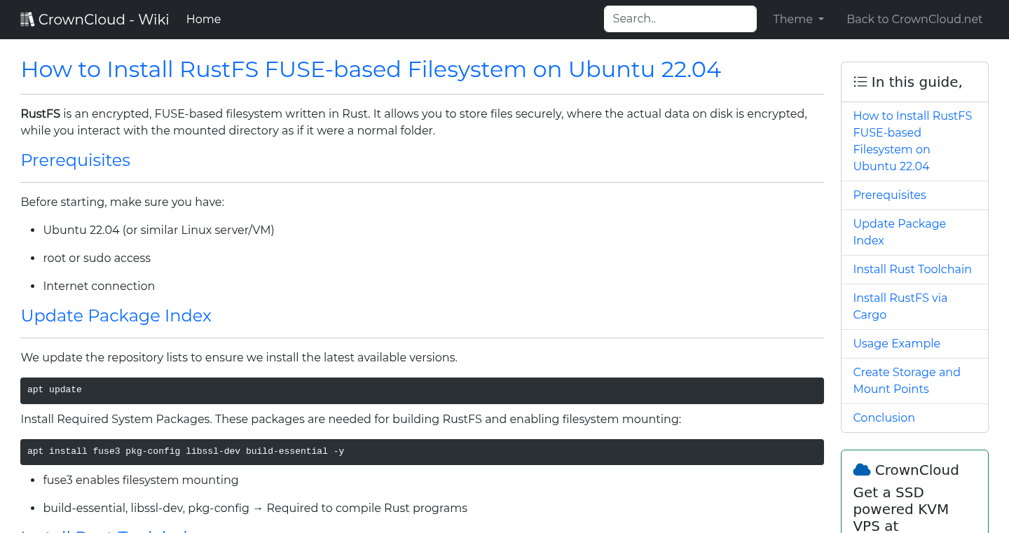 CrownCloud Wiki - How To Install RustFS Fuse Based FileSystem On Ubuntu ...
